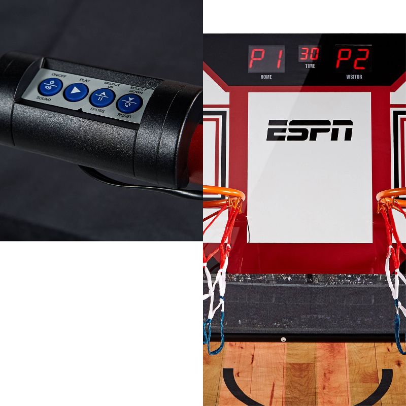 ESPN 2 Player EZ Fold Basketball Game with Polycarbonite Backboard and LED Scoring - Black