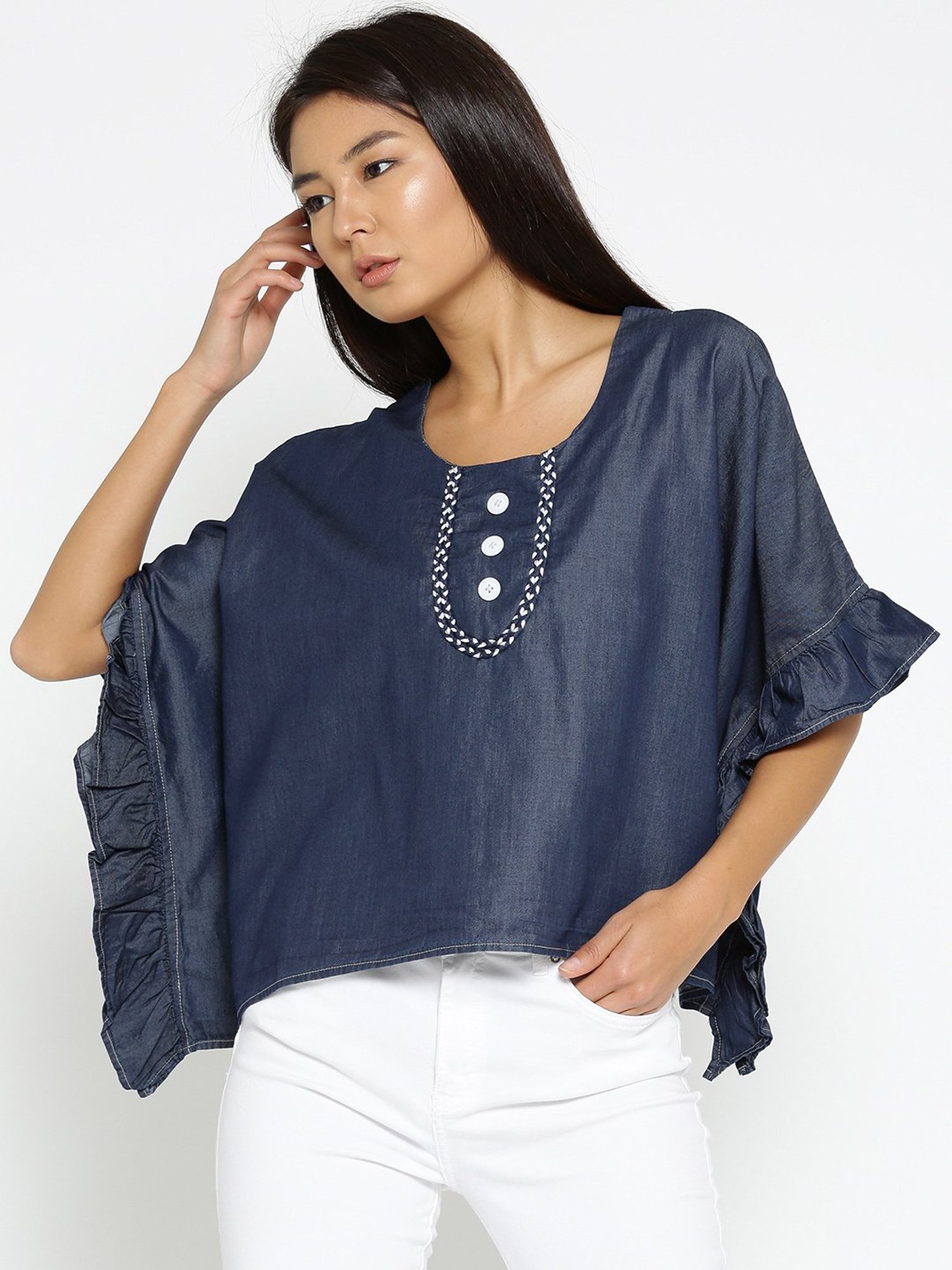 Style Quotient Navy Cotton Top