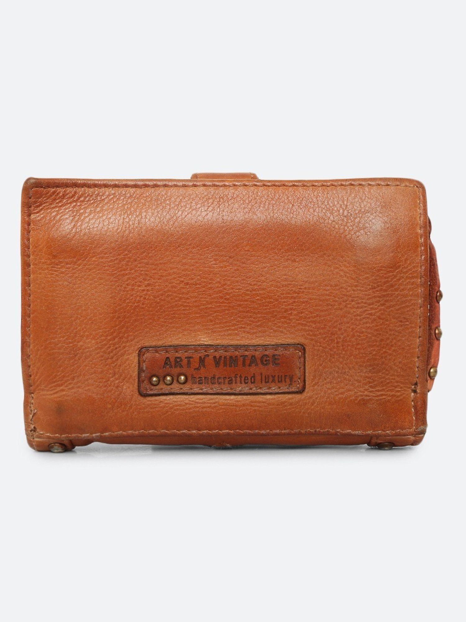 Art N Vintage Lucca Tan Leather Textured  Bi-Fold Wallet for Women