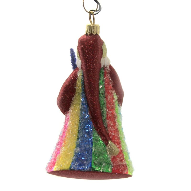Joy To The World 5.0" Rockin Candy Santa Ornament Glitterazzi Rainbow  -  Tree Ornaments