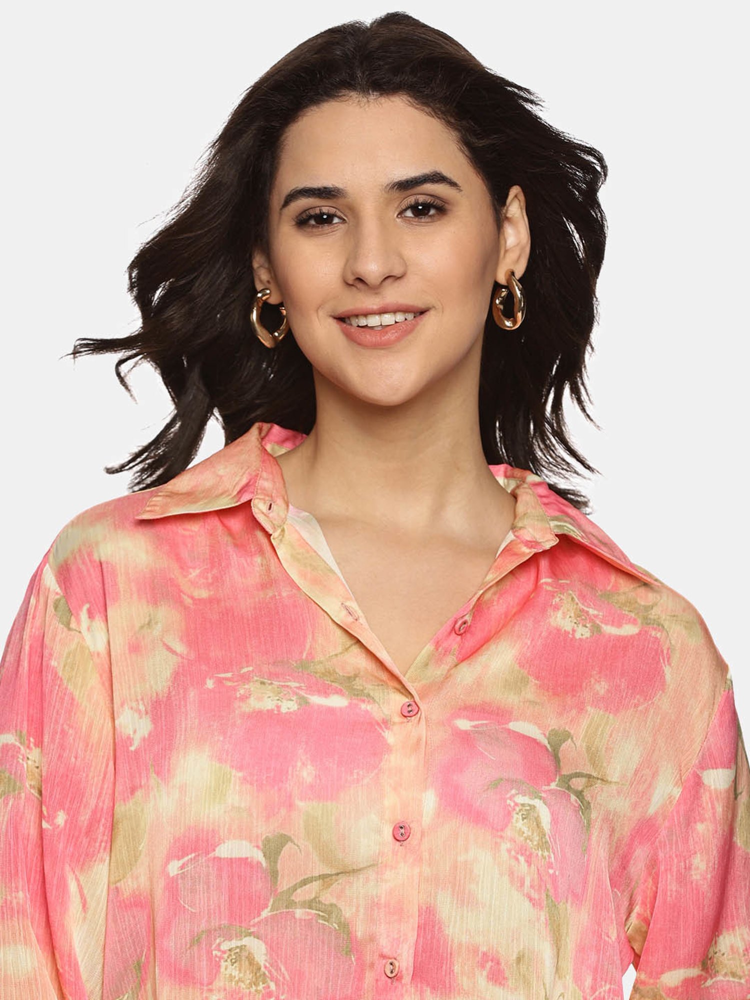 ISU Pink Printed Shirt With Trousers