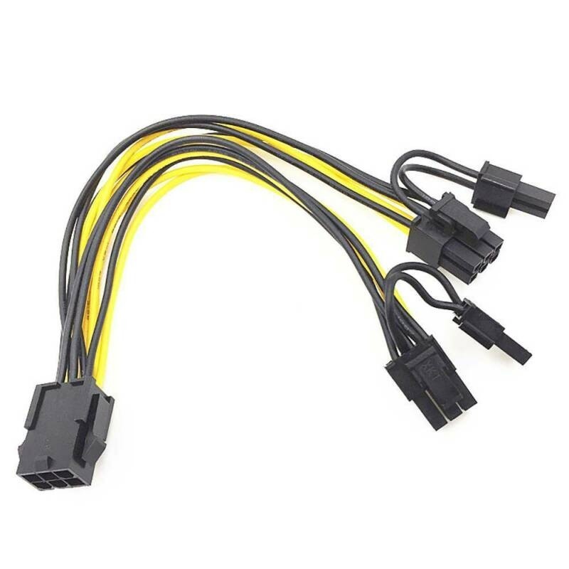 6 Pin to Dual 8 Pin PCIe Adapter Power Cables, 6 Pin to Dual PCIe 8 Pin (6+2) Graphics Card PCI Express Power Adapter Y-Splitter Extension Video Card Converter Cable, 1PCS