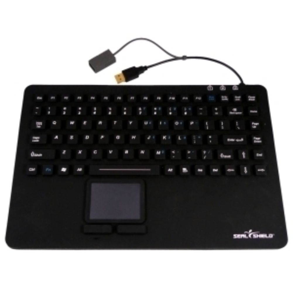 Seal Shield S87P2 Seal Shield Seal Touch Keyboard - Cable Connectivity - USB, PS/2 Interface - 87 KeyTouchPad - Compatible with Computer - Industrial Silicon Rubber - Black