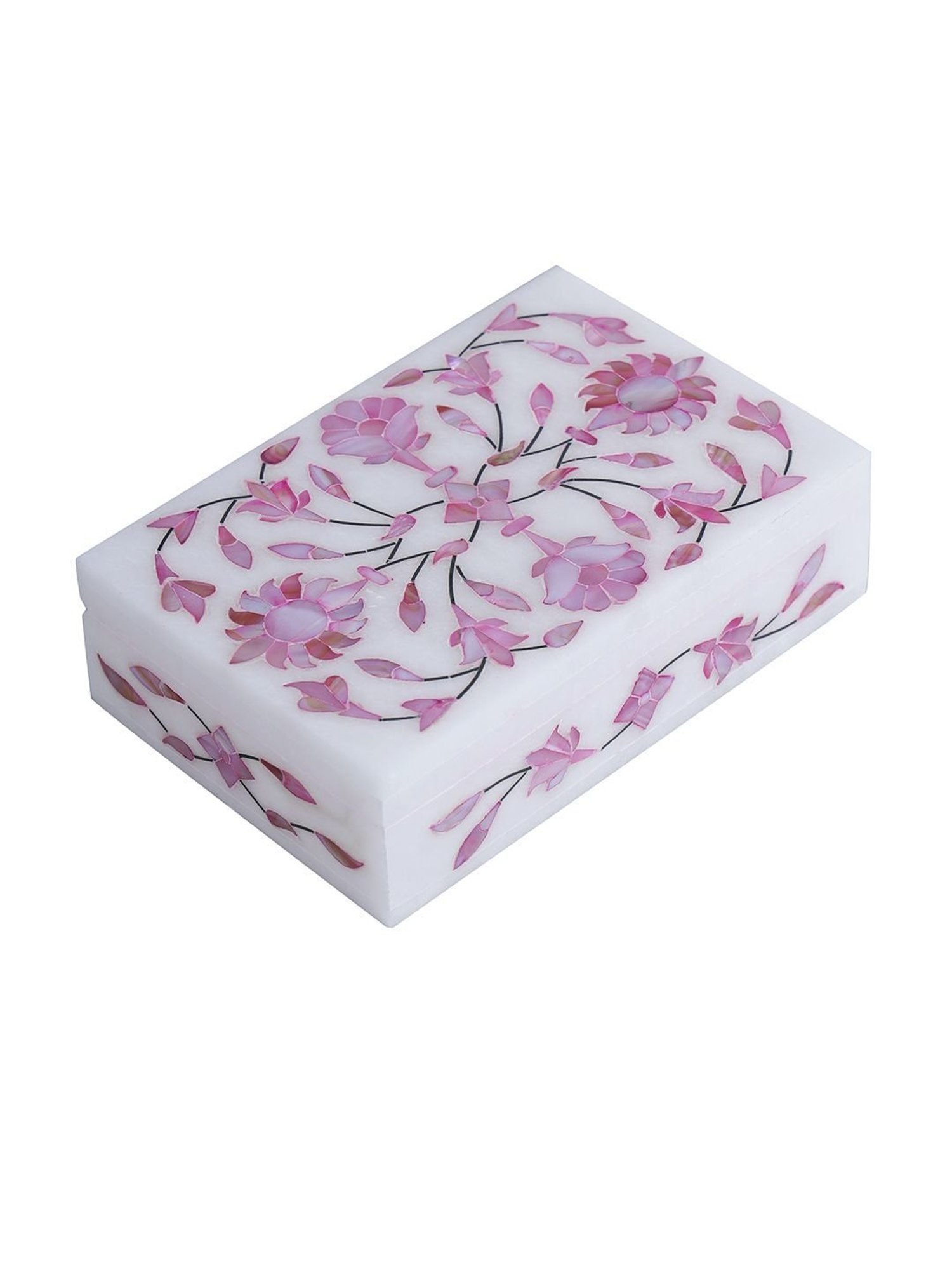 Aapno Rajasthan Pink & White Marble Jewellery Box