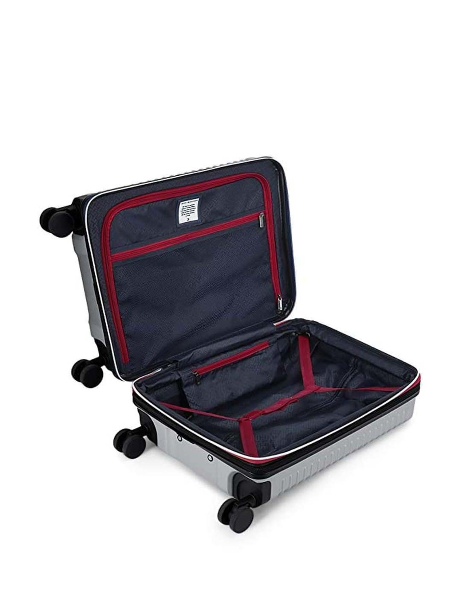 Tommy Hilfiger Grey 8 Wheel Small Hard Cabin Trolley - 39 cm