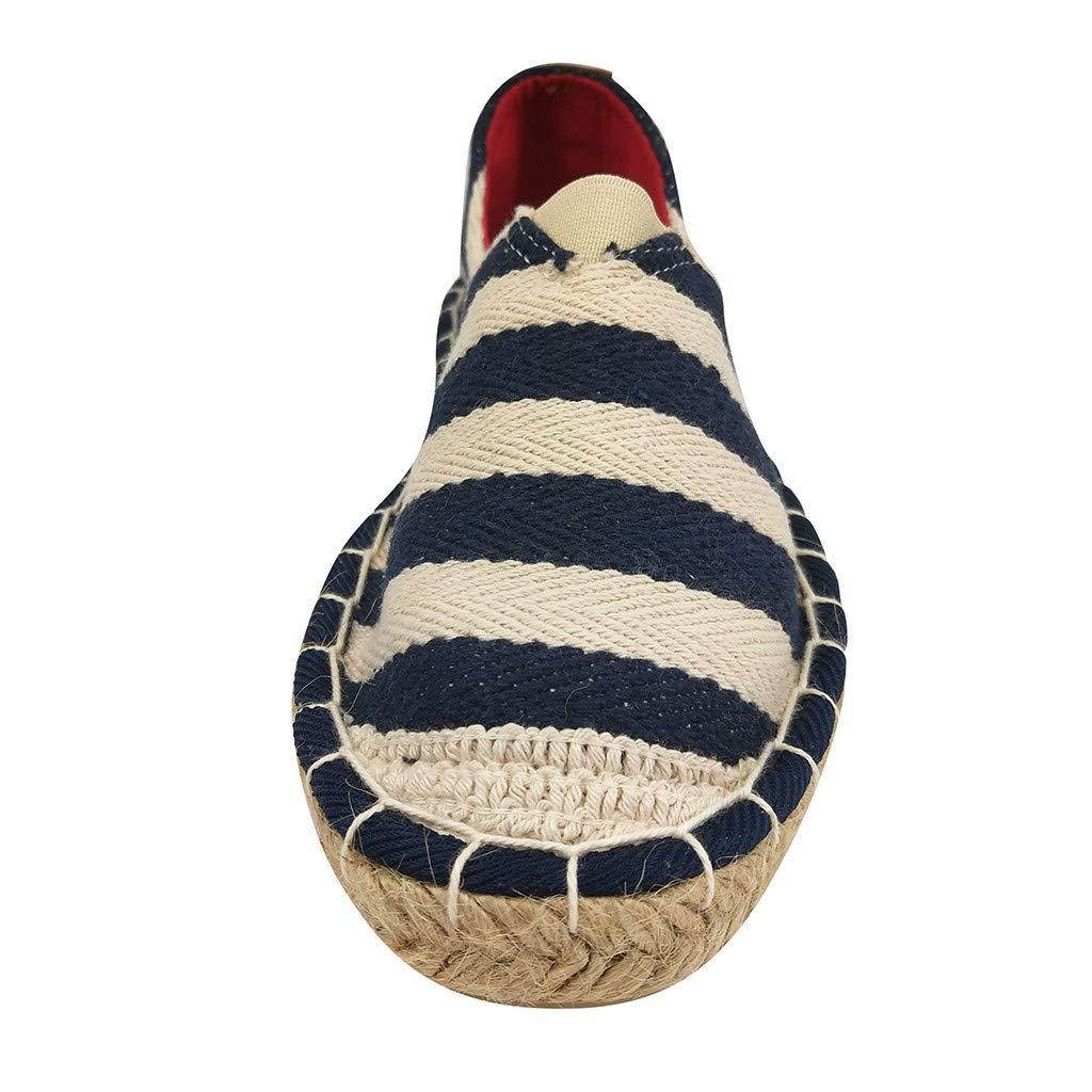 Shusuen Women's Step Glow Slip Loafer Flat Striped Flat Shoes for Women