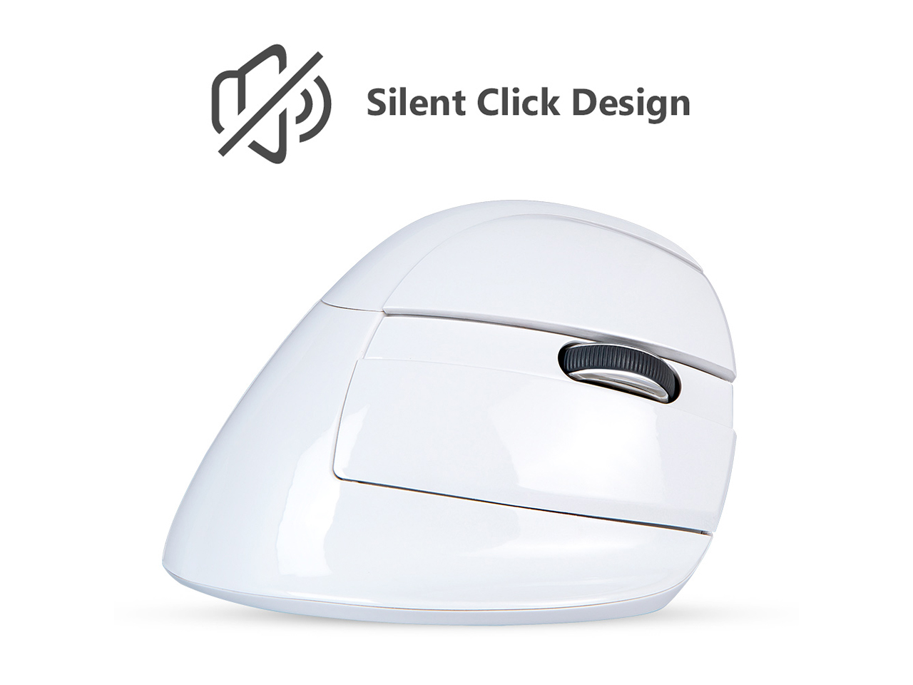 DELUX Wireless Small Vertical Mouse, Type-C Rechargeable Dual Mode Silent Ergonomic Mice with Bluetooth 4.0 and USB Nano Receiver, 4 Adjustable DPI and 6 Buttons (M618mini-White)
