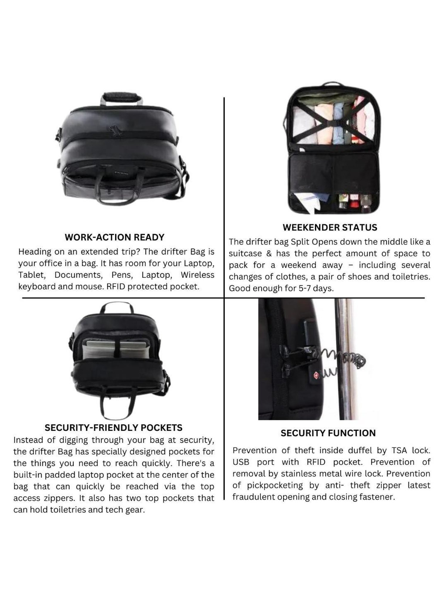 THE HOLISTIK Tan & Black Large Drifter Duffel Bag