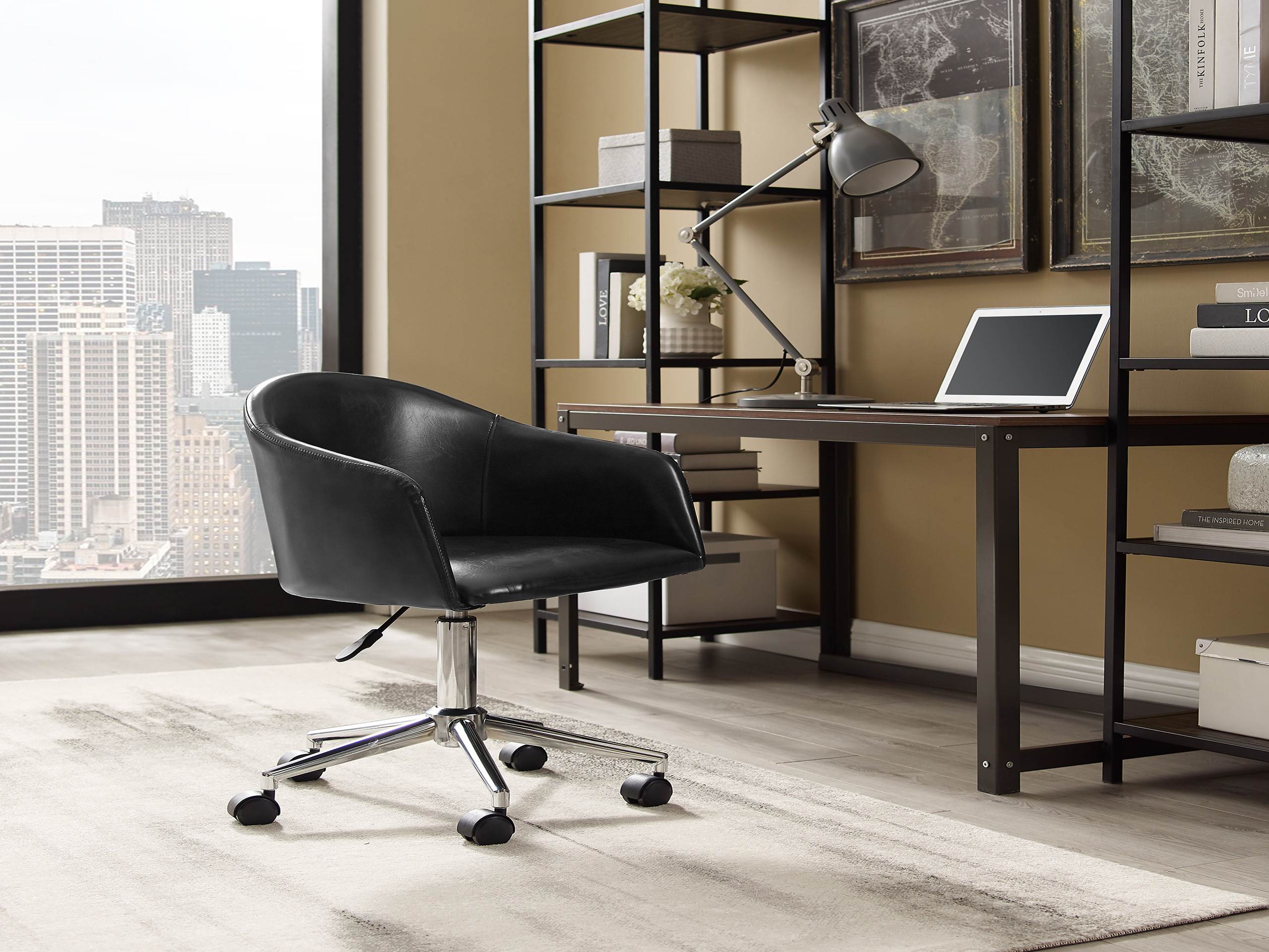 Art Leon Modern Adjustable Height Computer Desk Chair With Swivel Base For Home  Office