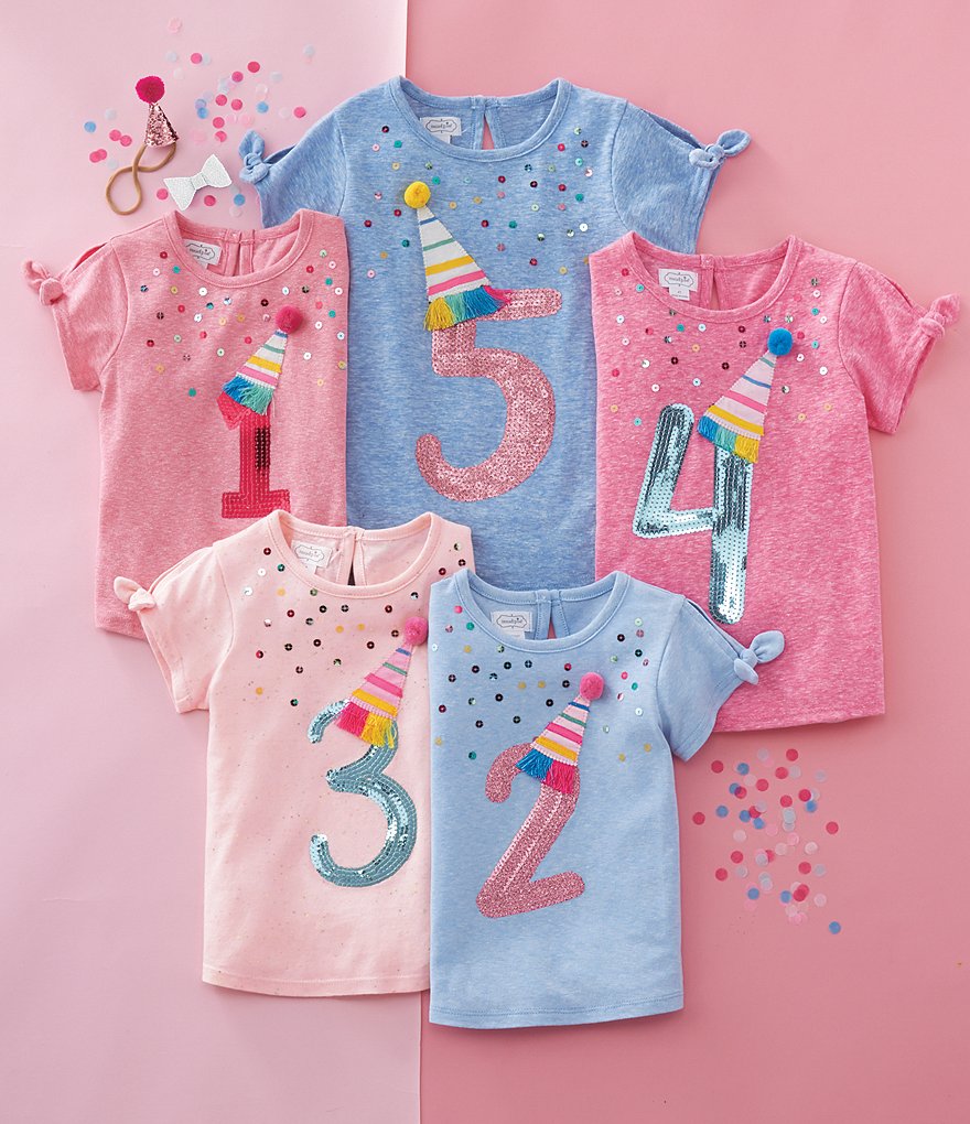 Mud Pie Baby Girls 12-18 Months Short-Sleeve 1st Birthday Tee