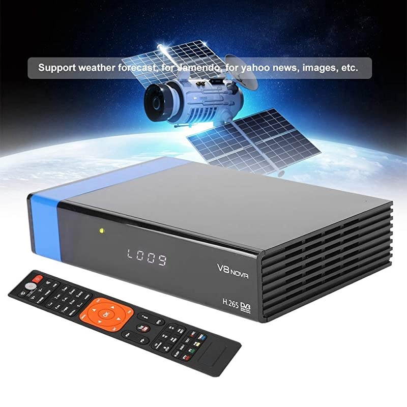 Full HD 1080P DVB-S2 FTA Digital Satellite Receiver with Remote Control for GTMEDIA V8 Nova, Built-in WiFi, Support H.265, PowerVu, Biss Key(US)
