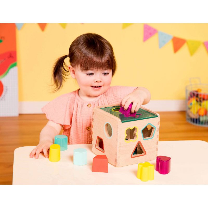 B. toys Wooden Shape Sorter - Wonder Cube