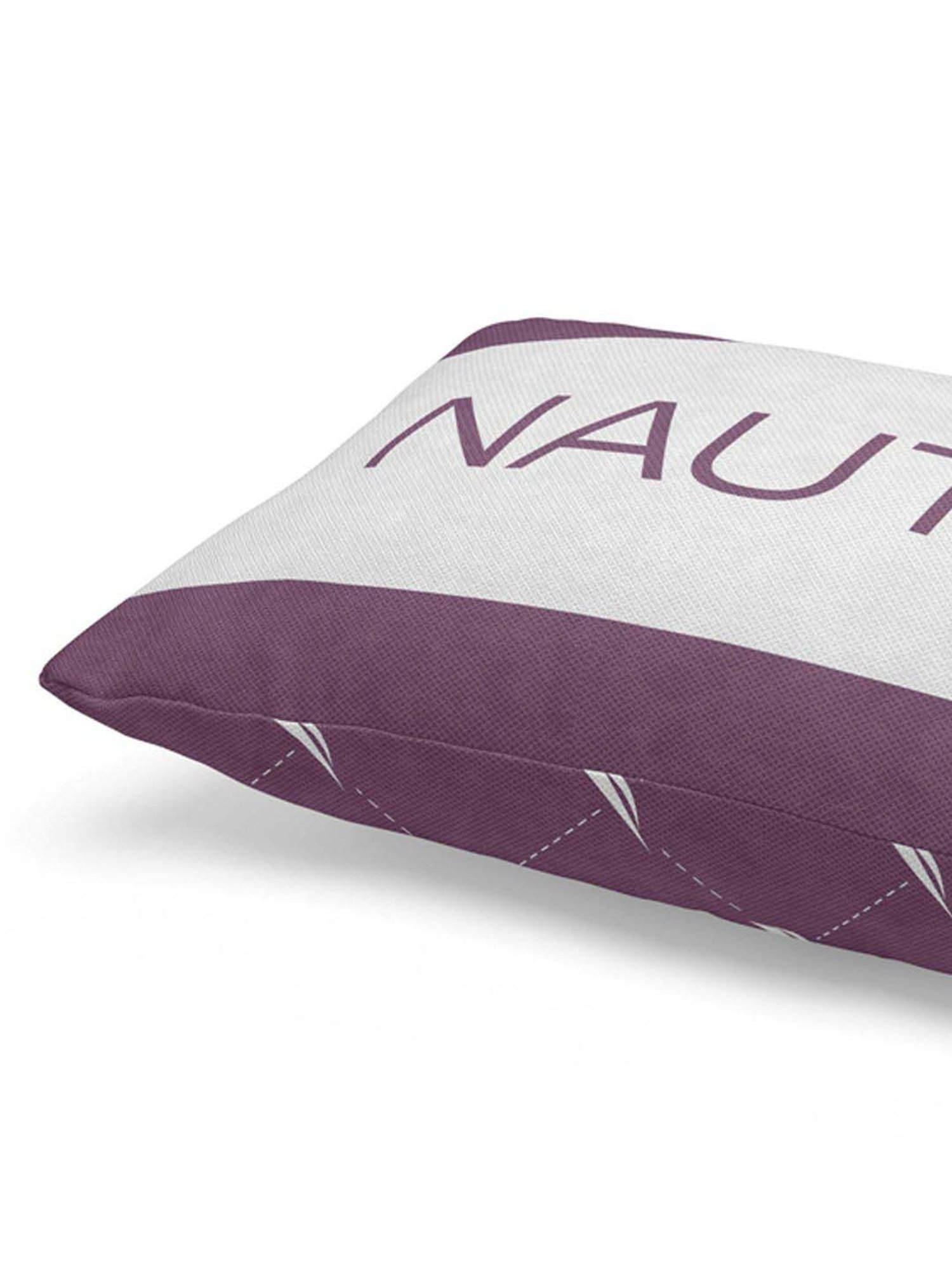 Nautica Logo Stripe Grape & Navy Microfibre 300 GSM Premium Cushion Covers - Set of 2