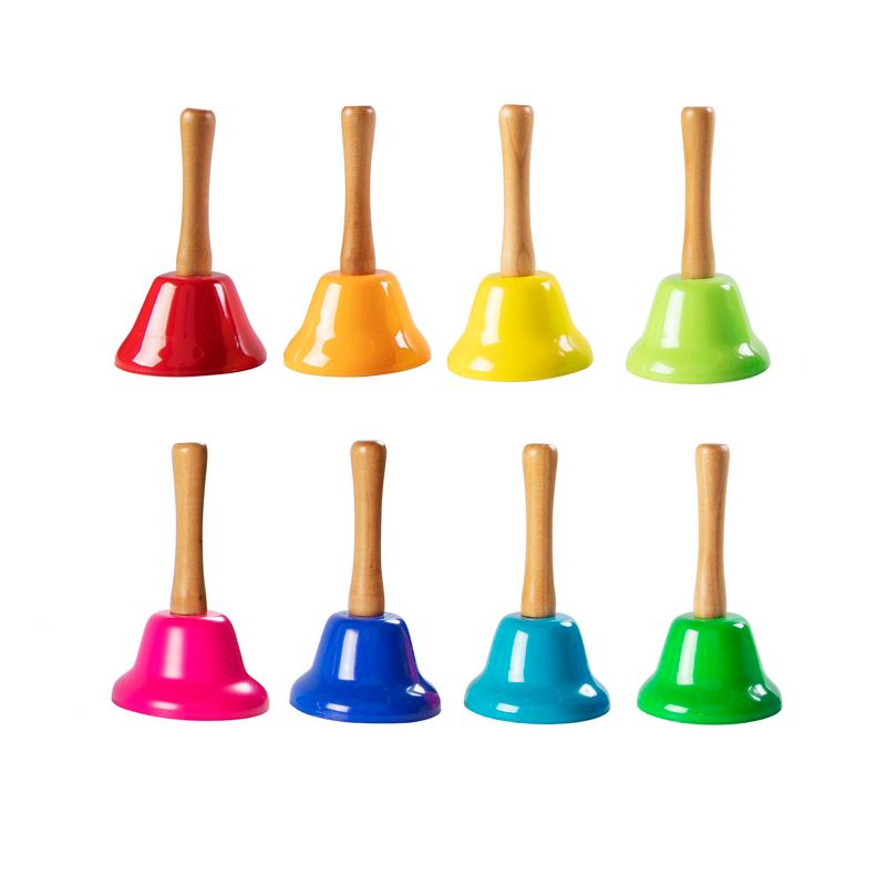 Fat Brain Toys Rainbow Music Hand Bells with Wood handles FB380-1