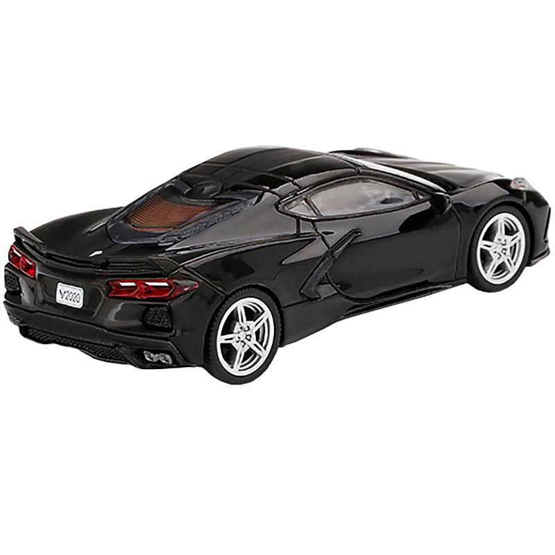 2020 Chevrolet Corvette Stingray C8 Black w/Midnight Gray Stripe Ltd Ed 3000 pcs 1/64 Diecast Model Car by True Scale Miniatures