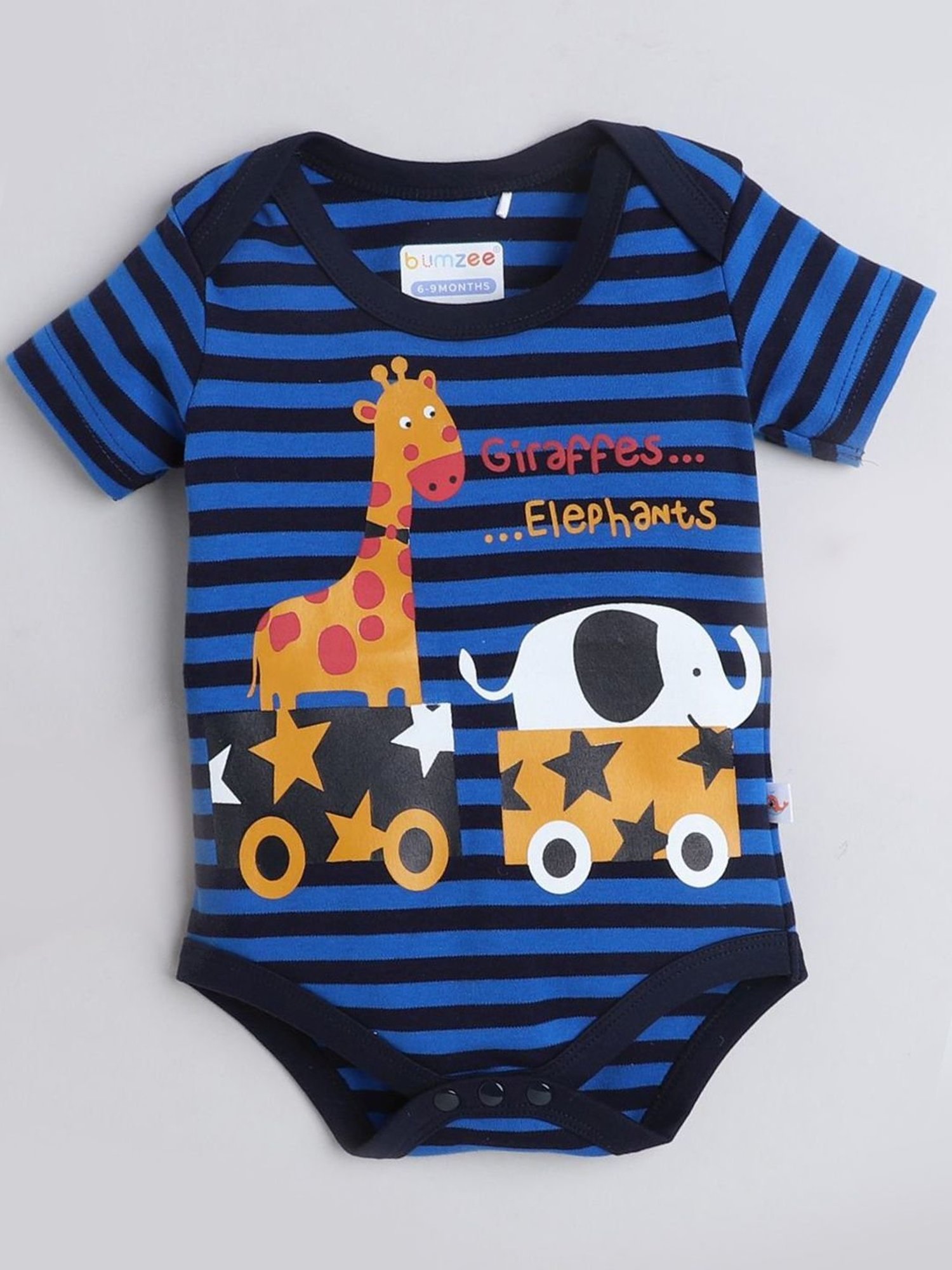 Berrytree Organic Kids Black Cotton Animals Print Rompers