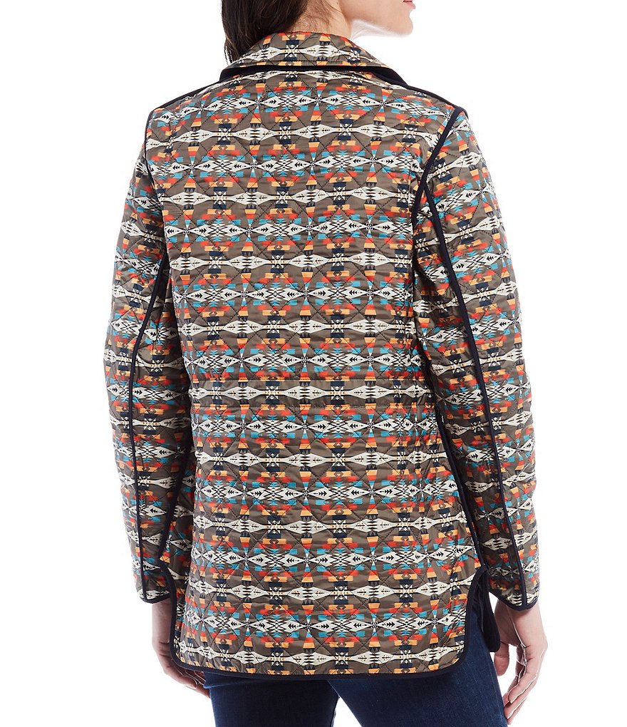 Ali Miles Printed Button Front Floral Wire Neck 3/4 Bell Sleeve Jacket