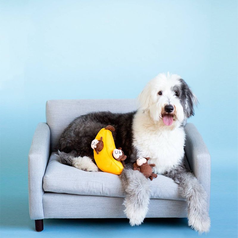 ZippyPaws Burrow Monkey and Banana Dog Toy