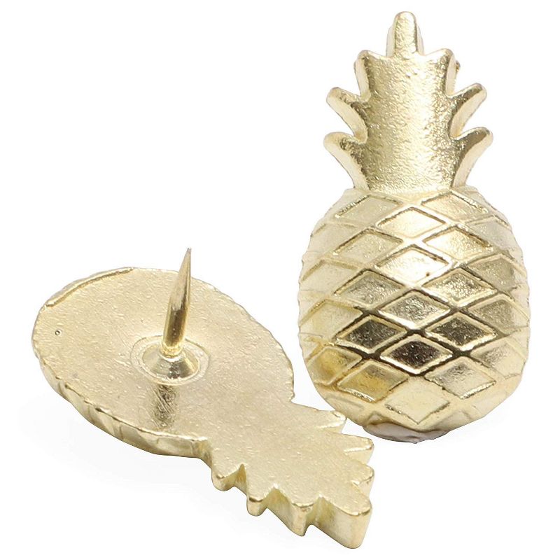 Tropical Decorative Push Pin Set (Gold, 3 Designs, 36 Pack)