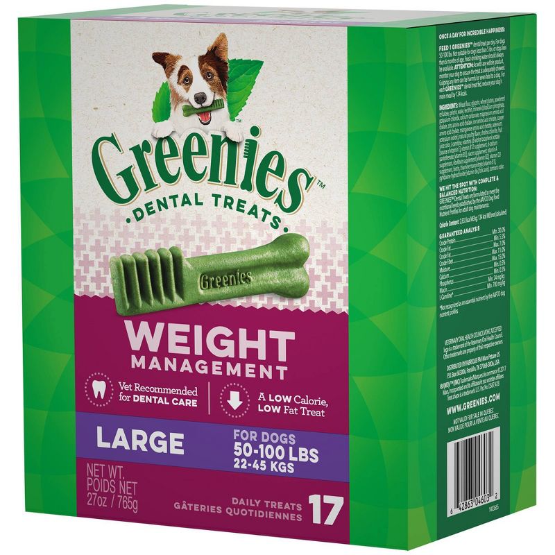 Greenies Weight Management Large Chicken Dental Dog Treats - 17ct