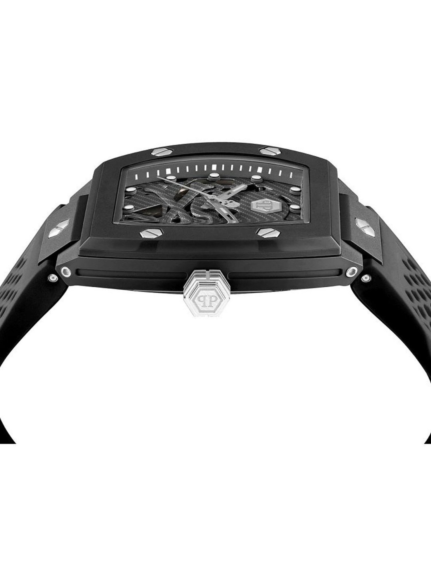 PHILIPP PLEIN The Skeleton Ecoceramic Men Black Rectangle Dial Analog Watch - PWVBA0423