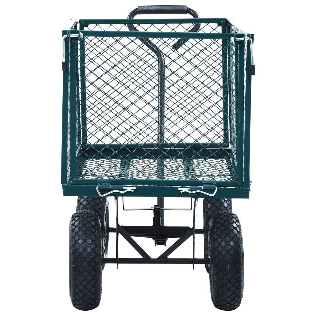 vidaXL Garden Hand Trolley Green 771.6lbs Outdoor Yard Transport Dolly Cart
