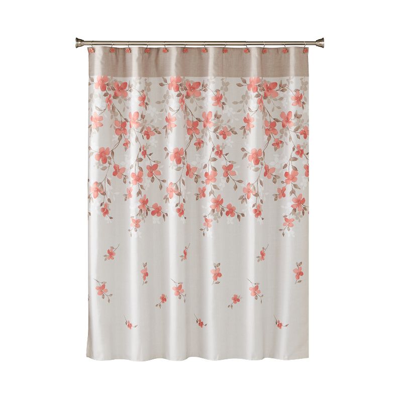 Coral Garden Floral Shower Curtain Coral - Saturday Knight Ltd.