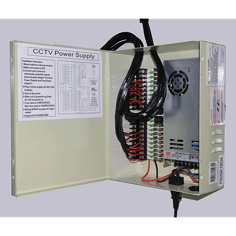 18 Output 29 Amp 12V DC CCTV Distributed Power Supply Box for Security Camera