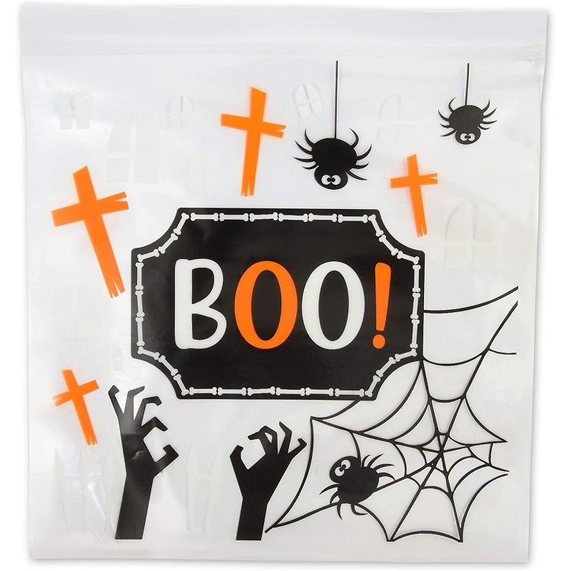 Spooky Central 120-Pack Halloween Treat Favor Bags, Resealable Candy Bag Small Gift Bags (6.5 x 7 in)