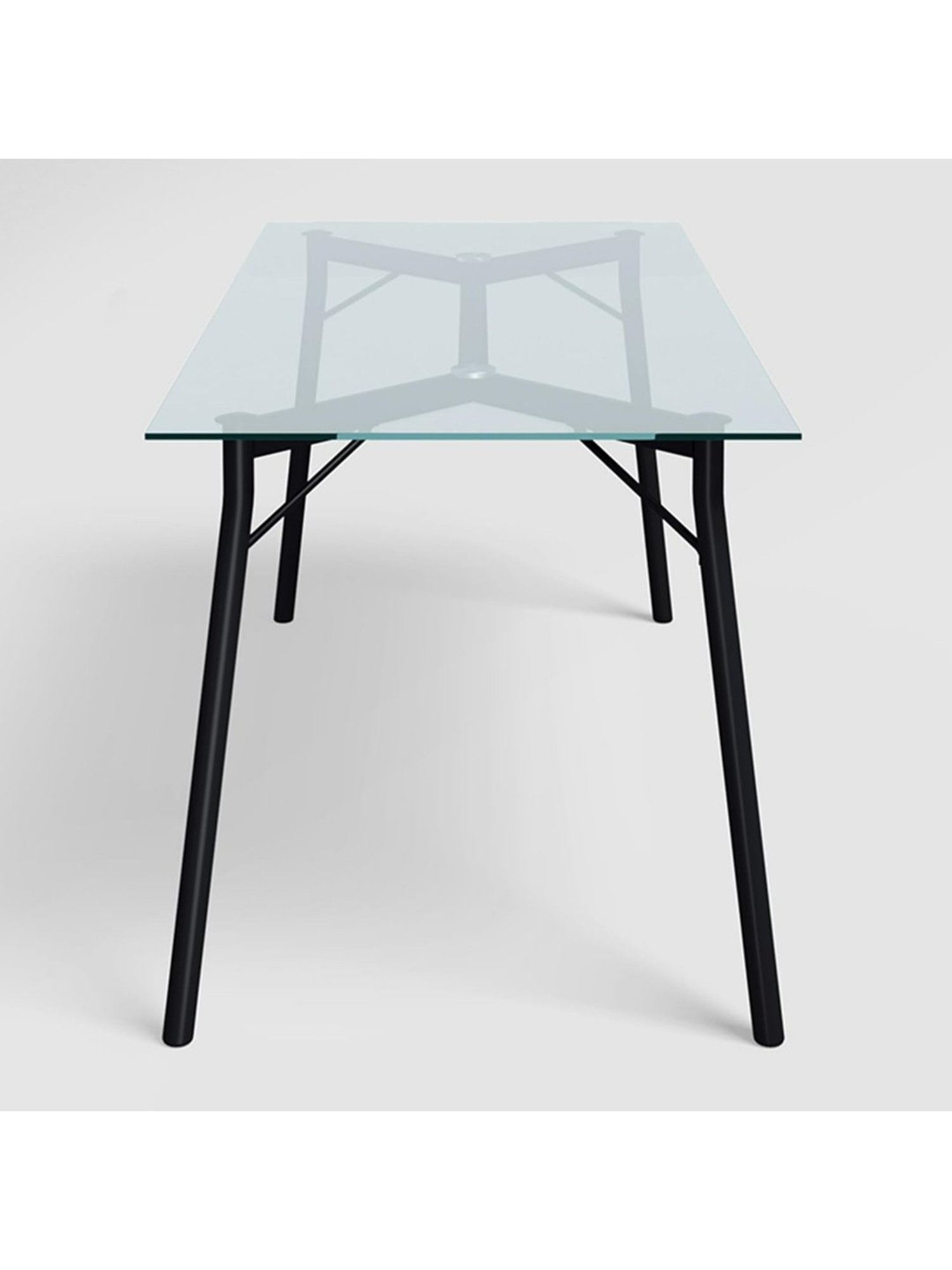 Godrej Interio Silica Black Metal 6 Seater Rectangular Dining Table