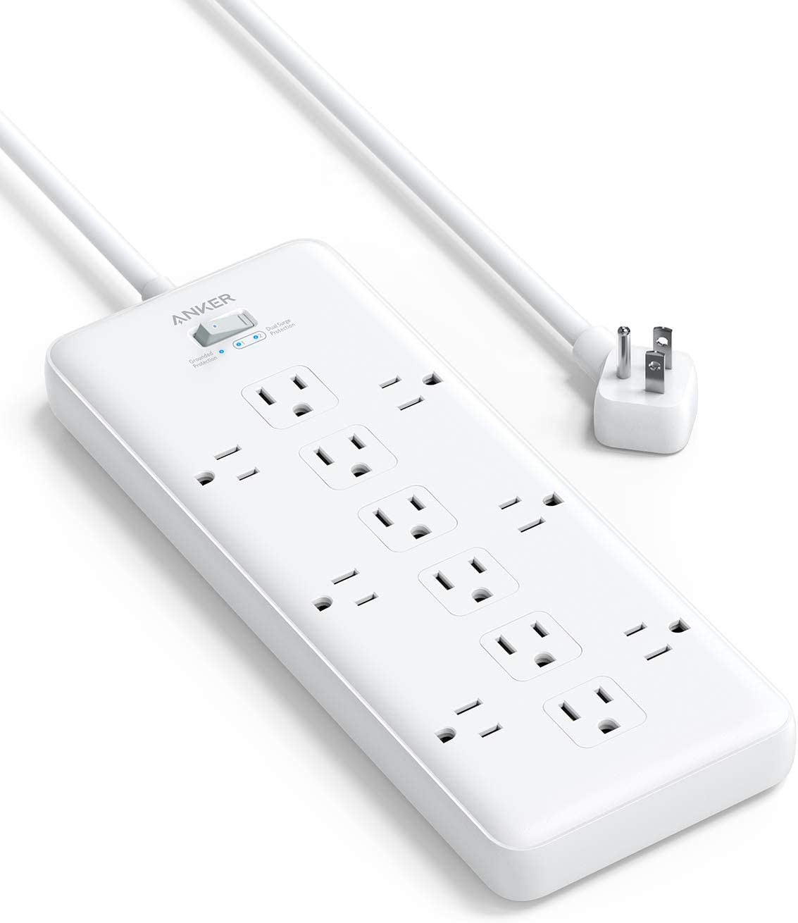 Poweradd Power Strip with USB C Power Delivery 18W, Travel Power Strip Mini with 3 Outlets, 18W USB C & QC 3.0 USB A Port, 5ft Cord, Flat Plug for Cruise Ship, Hotel, Dorm Room and Home,White