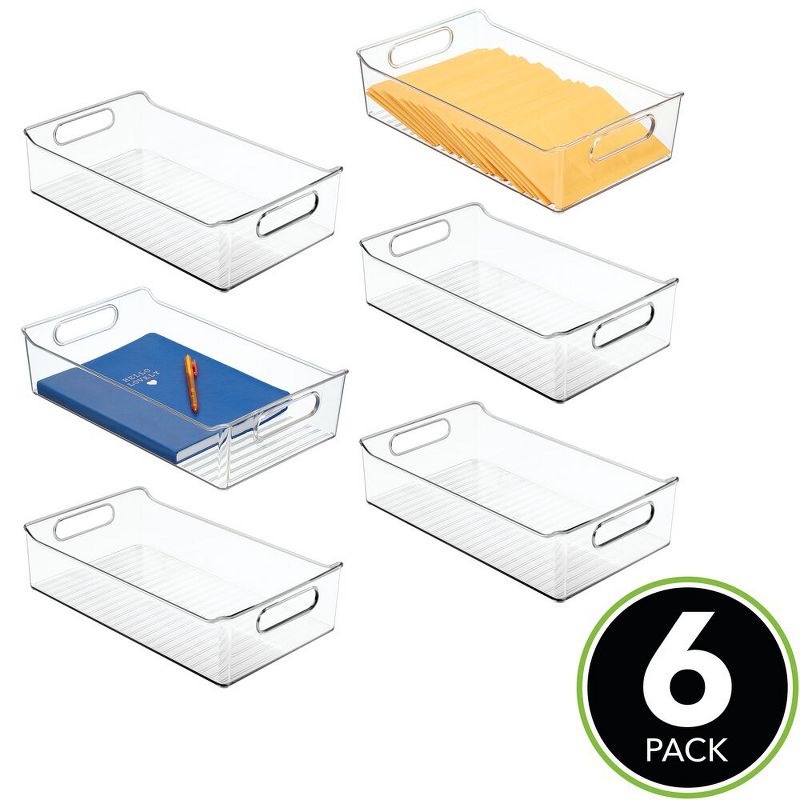 Lakeside Large Clear Plastic Storage Bins for the Kitchen and Home - Set of 3