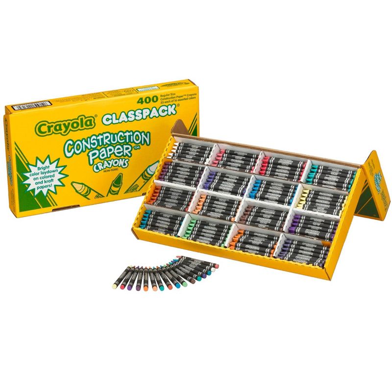 Crayola Construction Paper Crayon Classpack, 16 Assorted Colors, set of 400