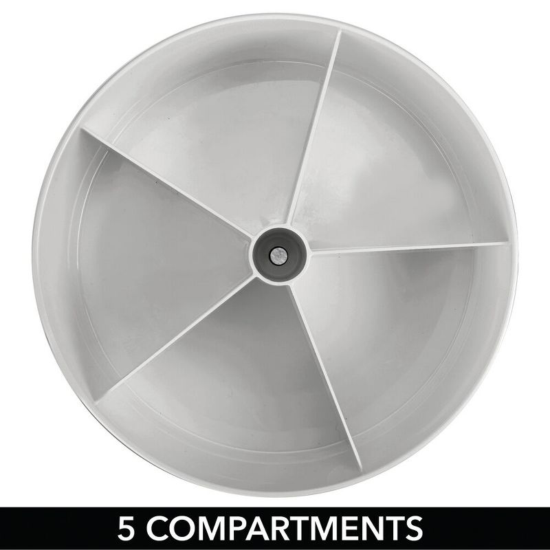 mDesign Divided Lazy Susan Turntable Storage Tray, for Nursery/Kids - Gray
