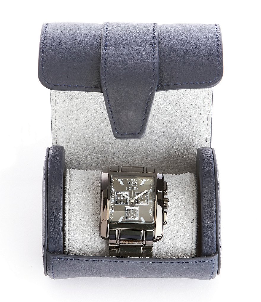 ROYCE New York Single Leather Executive Travel Roll