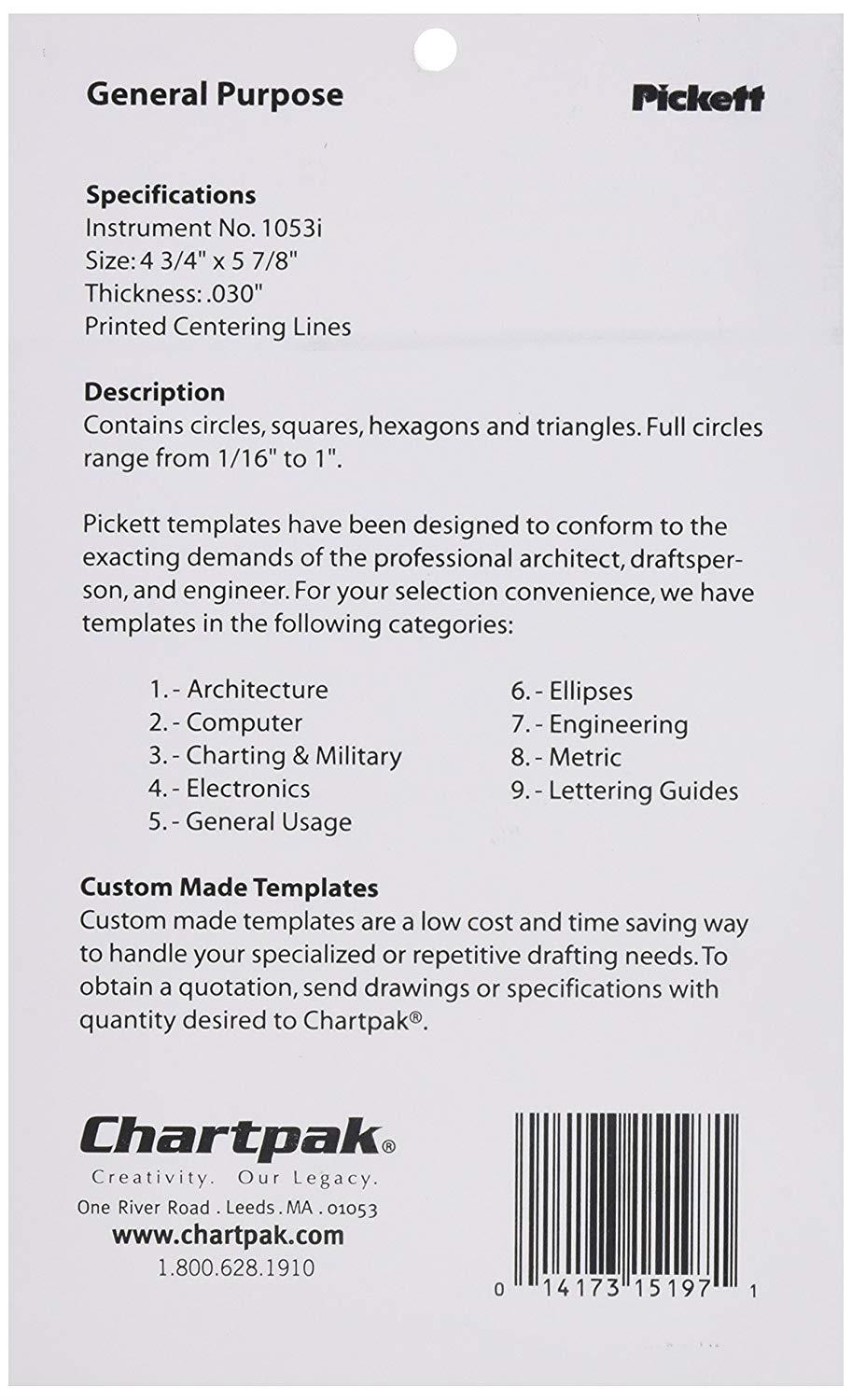 Pickett 1053I General Purpose Inking Template