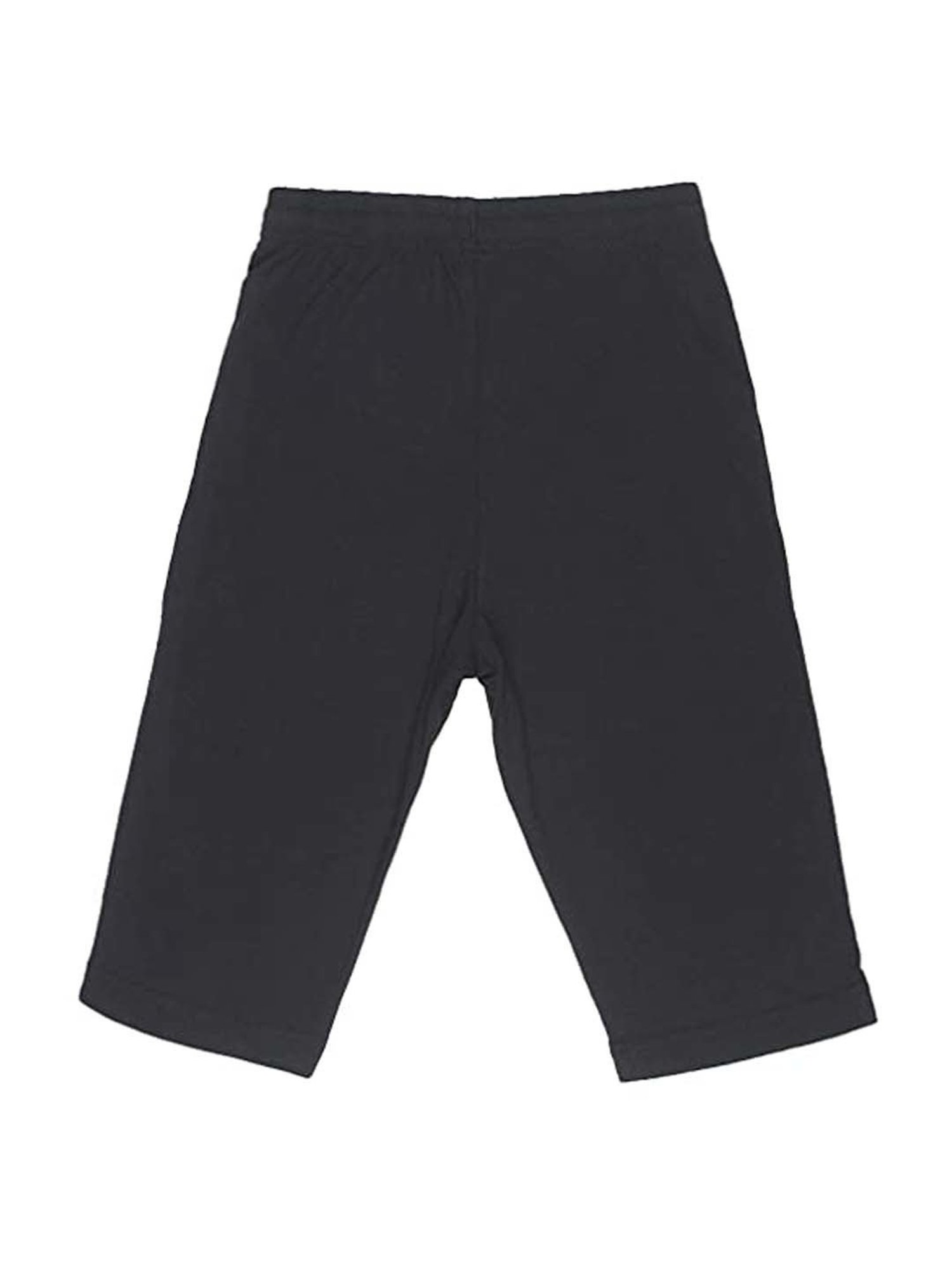 Proteens Kids Black Cotton Regular Fit Capri