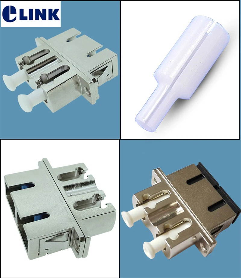LC-SC hybrid adapter duplex fiber optic connector female to female metal housing green blue black coupler ELINK