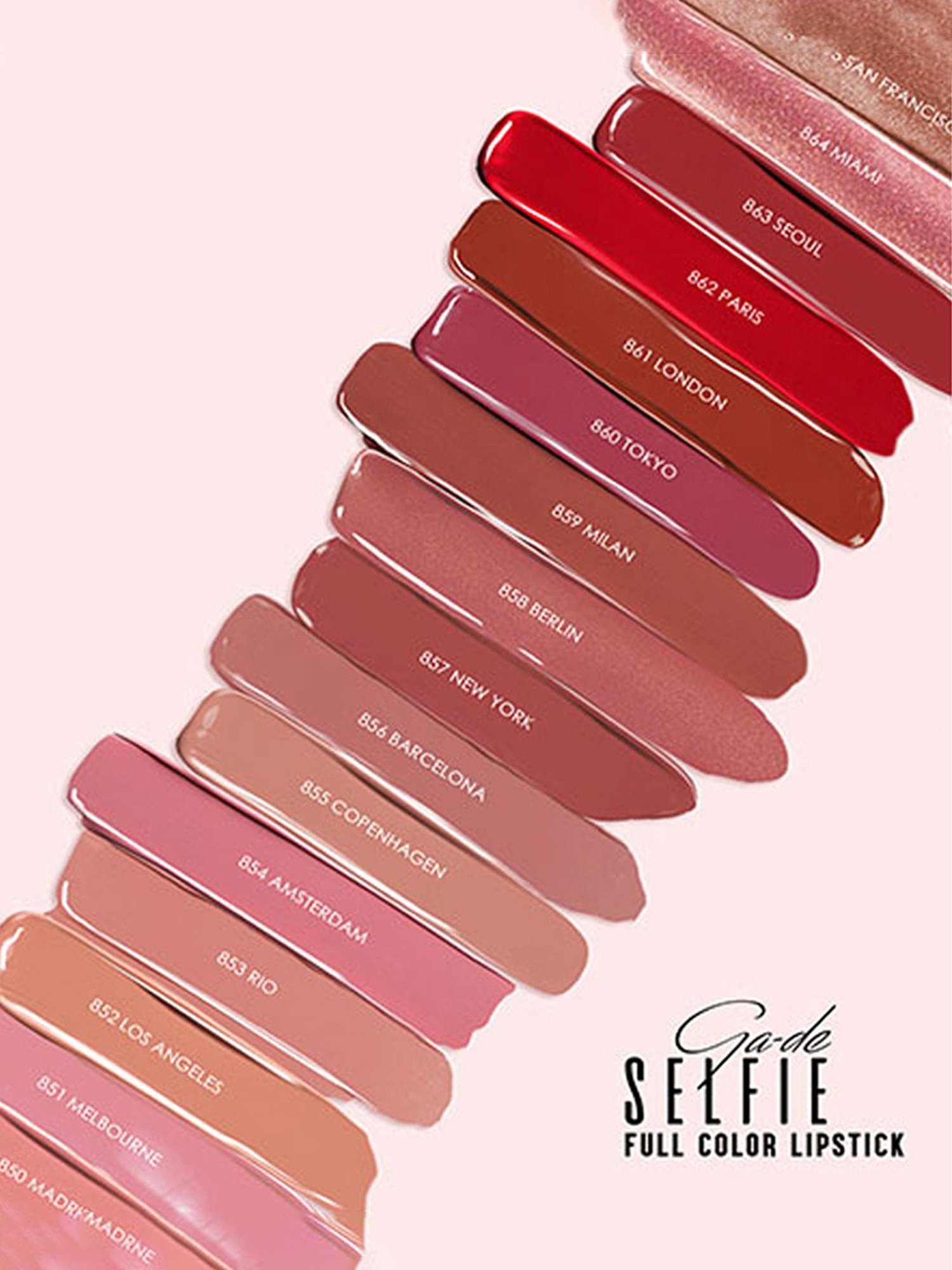 GA-DE Selfie Full Cover Lipstick 855 Copenhagen - 4.2 gm