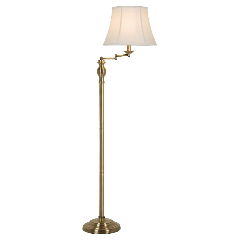 60" 3-way Swing Arm Metal Floor Lamp Antique Brass - Fangio Lighting