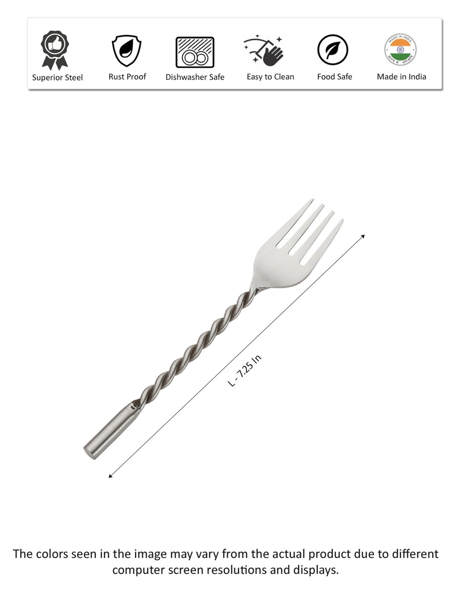 FnS Creta Silver Stainless Steel Dinner Fork - Set of 12
