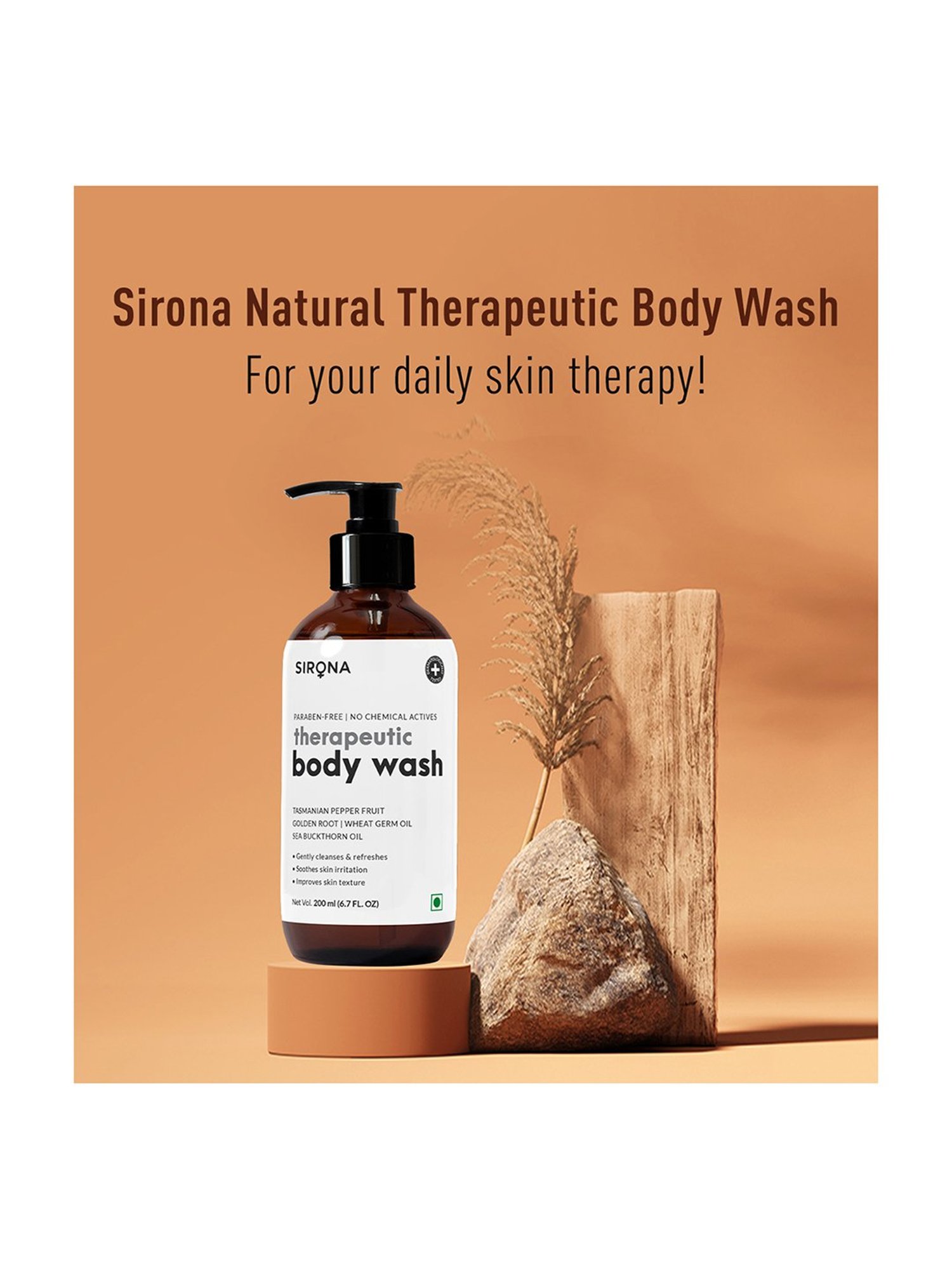 Sirona Natural Therapeutic Body Wash With 5 Magical Herbs -200 ml