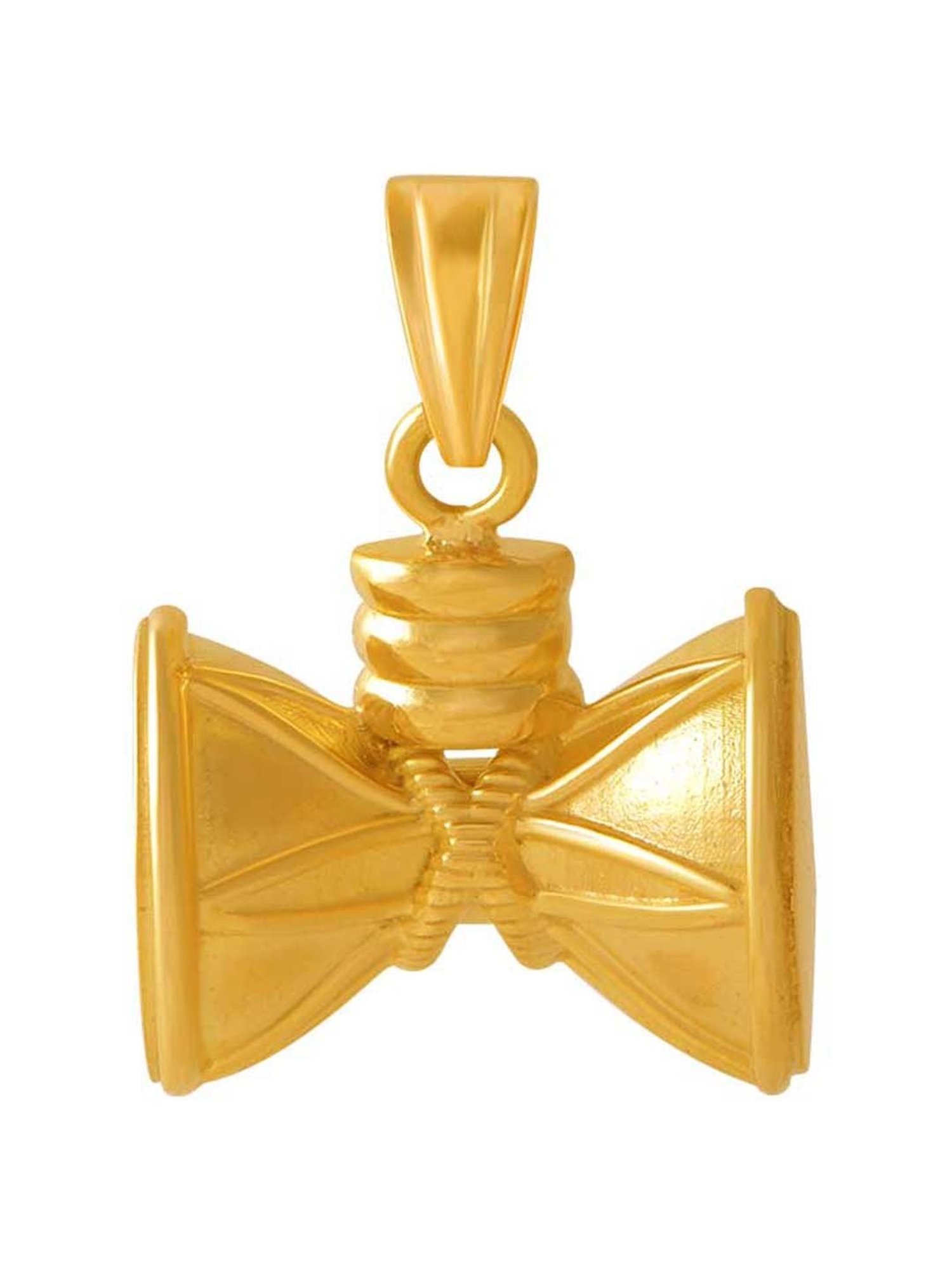 P.C. Chandra Jewellers 14k Yellow Gold Dumru Designed Pendant for Women & Girls