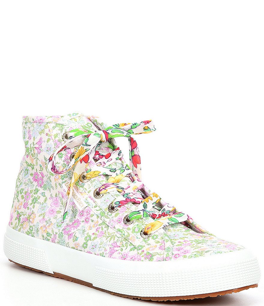 Superga x LoveShackFancy Flowers 2 High Top Floral Print Canvas Sneakers