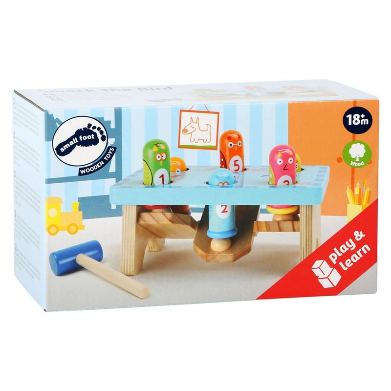 Small Foot Wooden Toys Smack the Bird Knock Playset with Hammer