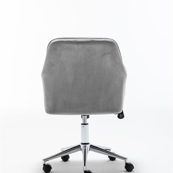 Velvet fabric Home Office Desk Chair with Metal Base Modern Adjustable Swivel Chair with Arms Rolling Computer Desk Chairs Metal Legs for Home Swivel Office Chair