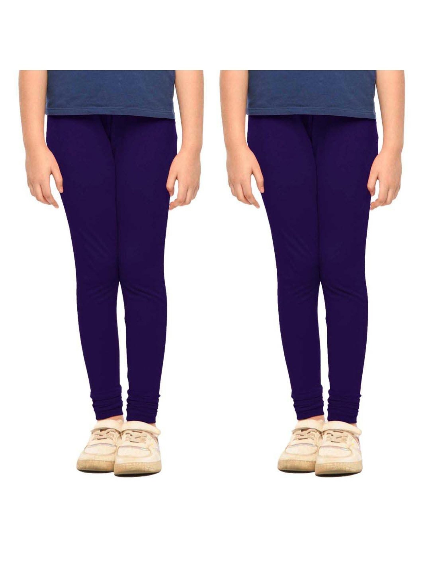 Lyra Kids Blue Skinny Fit Leggings (Pack of 2)