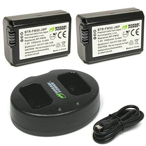 Wasabi Power Battery (2-Pack) and Dual Charger for Sony NP-FW50