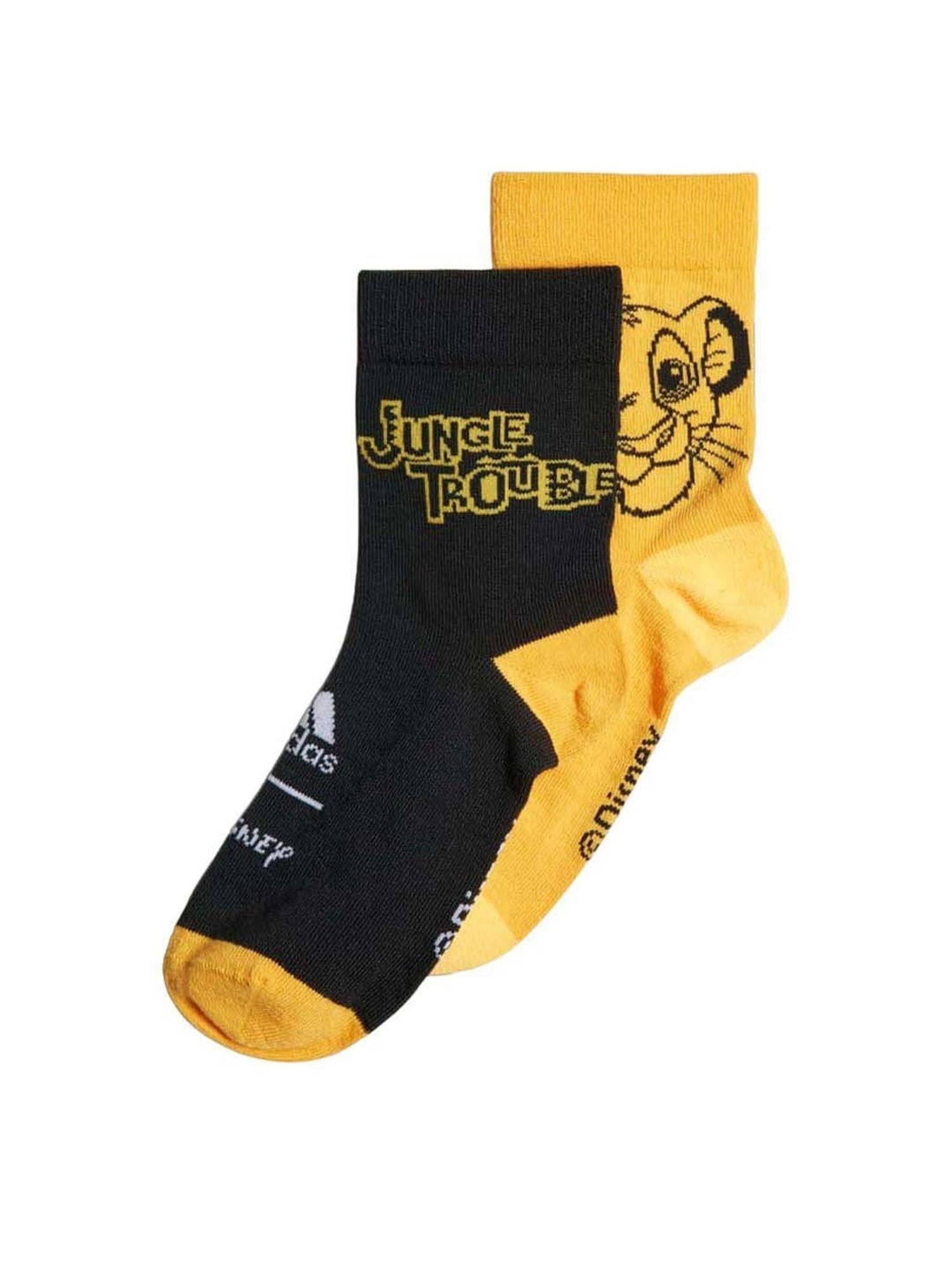 Adidas Disney Lion King Black & Semi Solar Gold Crew Socks - Pack of 2