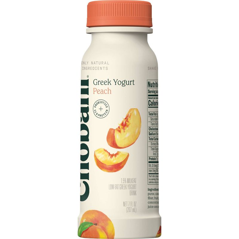 Chobani Peach Flavored Greek Yogurt Drink - 7 fl oz